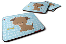 Load image into Gallery viewer, Puppy on Blue Bones Foam Coaster  BB7079FC