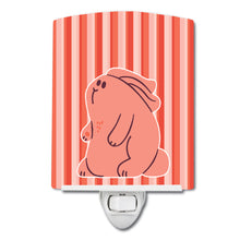 Load image into Gallery viewer, Rabbit on Pink Stripes Ceramic Night Light BB7080CNL