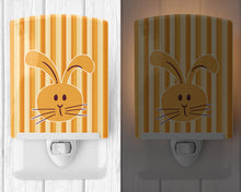 Load image into Gallery viewer, Rabbit on Stripes Ceramic Night Light BB7081CNL