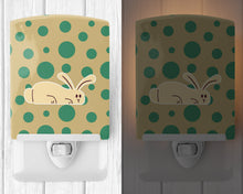 Load image into Gallery viewer, Rabbit on Polkadots Ceramic Night Light BB7083CNL