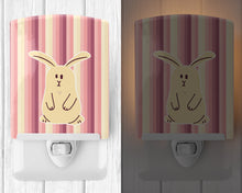 Load image into Gallery viewer, Rabbit on Stripes Ceramic Night Light BB7084CNL