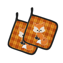Load image into Gallery viewer, Baby Fox Gingham Pot Holders - Set of 2 - Heat-Resistant Kitchen Essentials BB7087PTHD