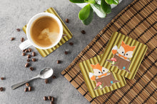 Load image into Gallery viewer, Baby Fox Tree Stripes Foam Coaster  BB7088FC
