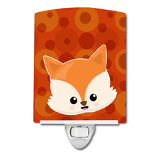 Load image into Gallery viewer, Baby Fox Face Polkadots Ceramic Night Light BB7089CNL