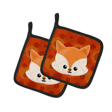 Load image into Gallery viewer, Baby Fox Face Polkadots Pot Holders - Set of 2 - Heat-Resistant Kitchen Essentials BB7089PTHD