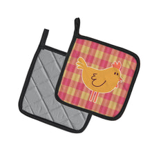 Load image into Gallery viewer, Chicken Hen on Gingham Pot Holders - Set of 2 - Heat-Resistant Kitchen Essentials BB7090PTHD