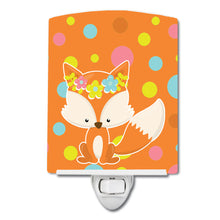 Load image into Gallery viewer, Baby Fox Flowerchild Polkadots Ceramic Night Light BB7091CNL