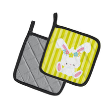 Load image into Gallery viewer, Easter White Rabbit with Flowers Pot Holders - Set of 2 - Heat-Resistant Kitchen Essentials BB7093PTHD