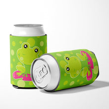 Load image into Gallery viewer, Frog on Lily Pad Green Polkadots Can or Bottle Hugger BB7098CC