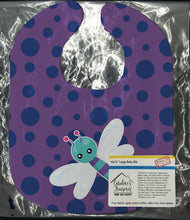 Load image into Gallery viewer, Dragonfly on Purple Polkadots Baby Bib BB7099BIB