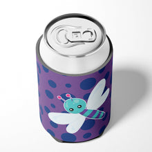 Load image into Gallery viewer, Dragonfly on Purple Polkadots Can or Bottle Hugger BB7099CC