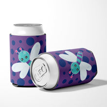 Load image into Gallery viewer, Dragonfly on Purple Polkadots Can or Bottle Hugger BB7099CC