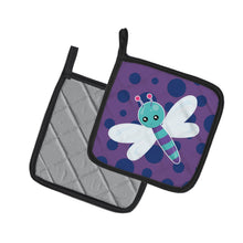 Load image into Gallery viewer, Dragonfly on Purple Polkadots Pot Holders - Set of 2 - Heat-Resistant Kitchen Essentials BB7099PTHD