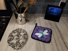Load image into Gallery viewer, Dragonfly on Purple Polkadots Pot Holders - Set of 2 - Heat-Resistant Kitchen Essentials BB7099PTHD