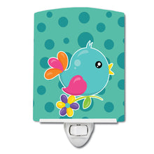 Load image into Gallery viewer, Bird on Teal Polkadots Ceramic Night Light BB7100CNL