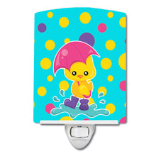 Load image into Gallery viewer, Duck in the Rain on Polkadots Ceramic Night Light BB7101CNL