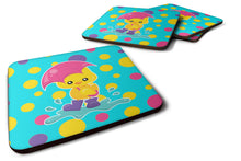 Load image into Gallery viewer, Duck in the Rain on Polkadots Foam Coaster  BB7101FC