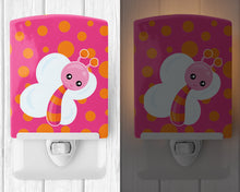 Load image into Gallery viewer, Butterfly on Polkadots Ceramic Night Light BB7102CNL