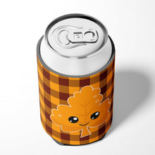 Load image into Gallery viewer, Fall Leaf on Gingham Can or Bottle Hugger BB7109CC