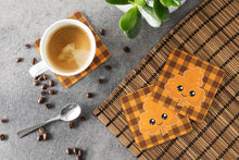 Load image into Gallery viewer, Fall Leaf on Gingham Foam Coaster  BB7109FC