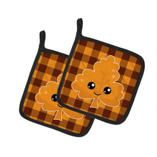 Load image into Gallery viewer, Fall Leaf on Gingham Pot Holders - Set of 2 - Heat-Resistant Kitchen Essentials BB7109PTHD