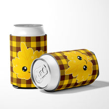 Load image into Gallery viewer, Fall Leaf on Gingham Can or Bottle Hugger BB7110CC