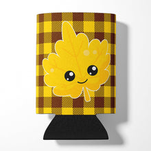 Load image into Gallery viewer, Fall Leaf on Gingham Can or Bottle Hugger BB7110CC