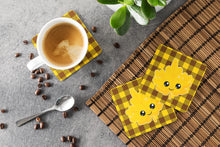 Load image into Gallery viewer, Fall Leaf on Gingham Foam Coaster  BB7110FC