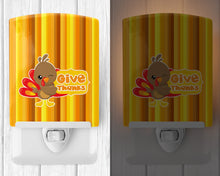 Load image into Gallery viewer, Thanksgiving Turkey Give Thanks Ceramic Night Light BB7115CNL