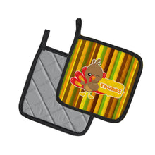Load image into Gallery viewer, Thanksgiving Turkey Thanks Pot Holders - Set of 2 - Heat-Resistant Kitchen Essentials BB7116PTHD