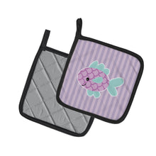 Load image into Gallery viewer, Purple Fish Pot Holders - Set of 2 - Heat-Resistant Kitchen Essentials BB7128PTHD