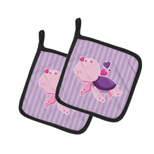 Load image into Gallery viewer, Pink and Purple Turtle Pot Holders - Set of 2 - Heat-Resistant Kitchen Essentials BB7133PTHD