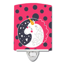 Load image into Gallery viewer, Unicorn Pink Polkadots Ceramic Night Light BB7136CNL