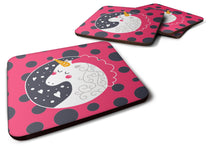 Load image into Gallery viewer, Unicorn Pink Polkadots Foam Coaster  BB7136FC