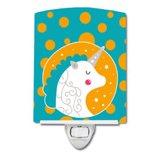 Load image into Gallery viewer, Unicorn Orange Polkadots Ceramic Night Light BB7137CNL