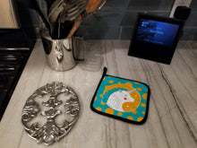Load image into Gallery viewer, Unicorn Orange Polkadots Pot Holders - Set of 2 - Heat-Resistant Kitchen Essentials BB7137PTHD