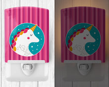 Load image into Gallery viewer, Unicorn Pink Stripes Ceramic Night Light BB7139CNL