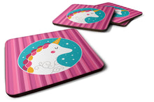 Load image into Gallery viewer, Unicorn Pink Stripes Foam Coaster  BB7139FC