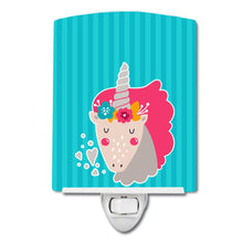 Load image into Gallery viewer, Unicorn Blue Stripes Ceramic Night Light BB7140CNL