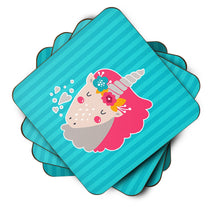Load image into Gallery viewer, Unicorn Blue Stripes Foam Coaster  BB7140FC