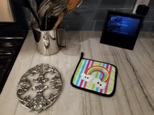 Load image into Gallery viewer, Weather Rainbow Face Pot Holders - Set of 2 - Heat-Resistant Kitchen Essentials BB7151PTHD