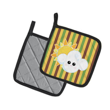 Load image into Gallery viewer, Weather Partly Cloudy Face Pot Holders - Set of 2 - Heat-Resistant Kitchen Essentials BB7152PTHD