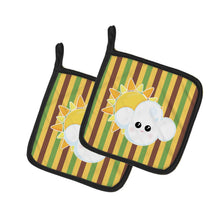 Load image into Gallery viewer, Weather Partly Cloudy Face Pot Holders - Set of 2 - Heat-Resistant Kitchen Essentials BB7152PTHD