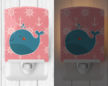 Load image into Gallery viewer, Whale on Pink Nautical Ceramic Night Light BB7160CNL