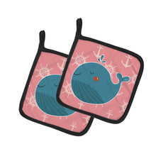 Load image into Gallery viewer, Whale on Pink Nautical Pot Holders - Set of 2 - Heat-Resistant Kitchen Essentials BB7160PTHD