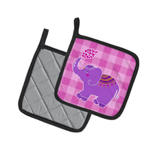 Load image into Gallery viewer, Purple Elephant Pot Holders - Set of 2 - Heat-Resistant Kitchen Essentials BB7161PTHD
