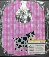 Load image into Gallery viewer, Cow on Pink Polkadots Baby Bib BB7162BIB