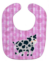 Load image into Gallery viewer, Cow on Pink Polkadots Baby Bib BB7162BIB