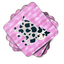 Load image into Gallery viewer, Cow on Pink Polkadots Foam Coaster  BB7162FC