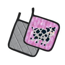 Load image into Gallery viewer, Cow on Pink Polkadots Pot Holders - Set of 2 - Heat-Resistant Kitchen Essentials BB7162PTHD